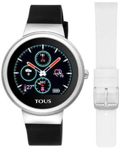Tous Steel Rond Touch Activity Watch With Interchangeable Silicone Strap - Metallic