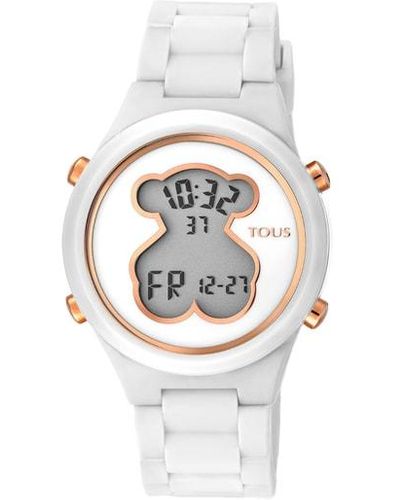 Tous Polycarbonate D-bear Watch With White Silicone Strap