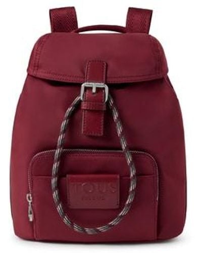 Tous Small Burgundy Empire Soft Chain Backpack - Red