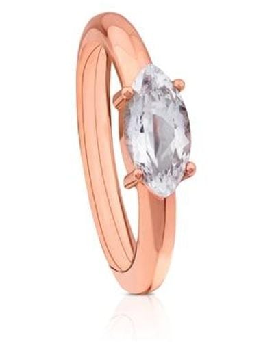 Tous Rose Vermeil Silver Eklat Ring With Topaz - Pink