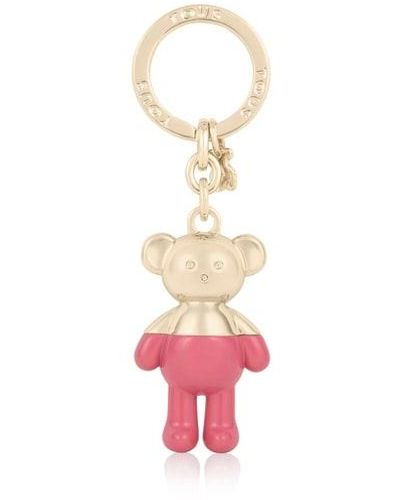 Tous Gold- And Pink-colored Teddy Bear Key Ring
