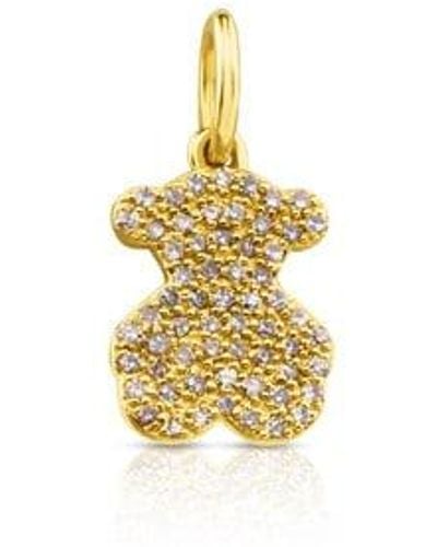 Tous Gold Gem Power Pendant With Diamonds Bear Motif 43/100 - Multicolor