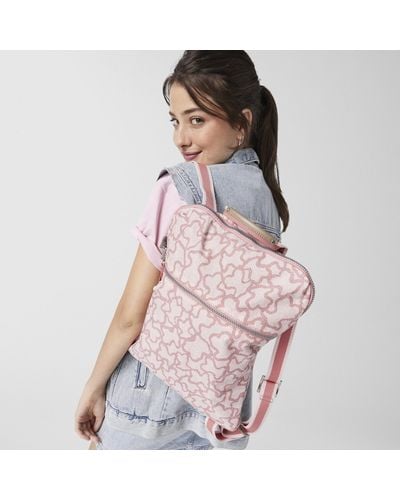 Tous Stone Colored Nylon Kaos New Colores Backpack - Pink