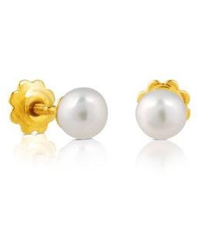 Tous Gold Baby Earrings With Pearls - Yellow