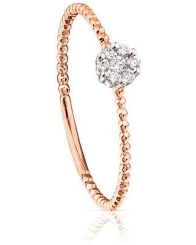 Tous Rose Gold Brillants Ring With Diamonds 0.16ct - Metallic