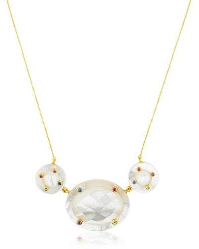 Tous Ciel Necklace In Gold With Gems And Mother-of-pearl - Metallic