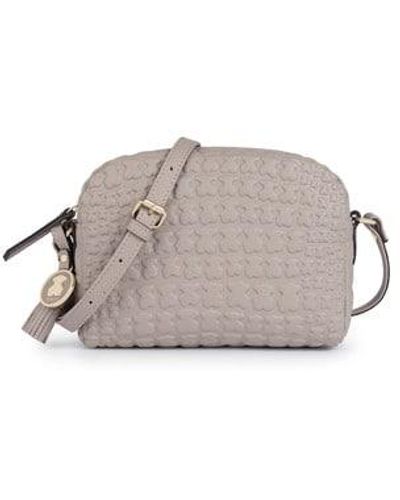 Tous Taupe Colored Leather Sherton Crossbody Bag - Multicolor