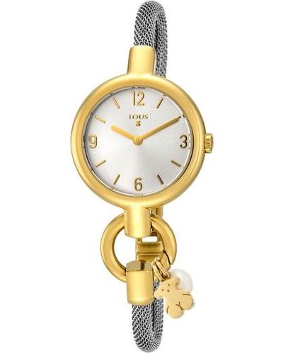 Tous Gold-colored Ip Steel Hold Charms Watch With Steel Strap - Metallic