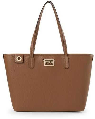Tous Brown Leather Legacy Tote Bag