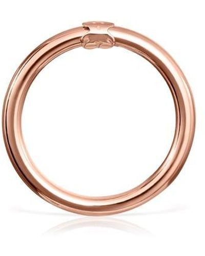 Tous Large Rose Vermeil Silver Hold Ring - Multicolor