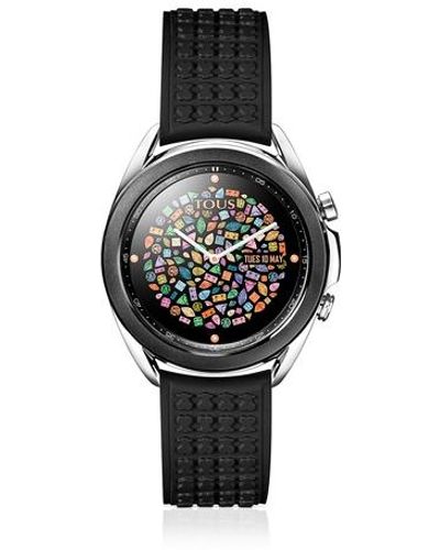 Tous Black Ip Steel Samsung Galaxy Watch3 By With Black Silicone Strap
