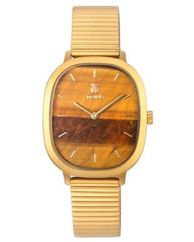 Tous Heritage Gems Watch In Gold-colored Ip Steel With A Tiger's Eye Sphere - Metallic