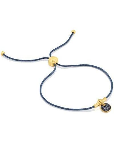 Tous Silver Vermeil Luah Luna Cord Bracelet With Sapphires - Metallic