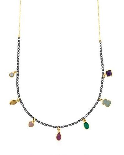 Tous Gold And Silver Gem Power Necklace With Gemstones - Metallic