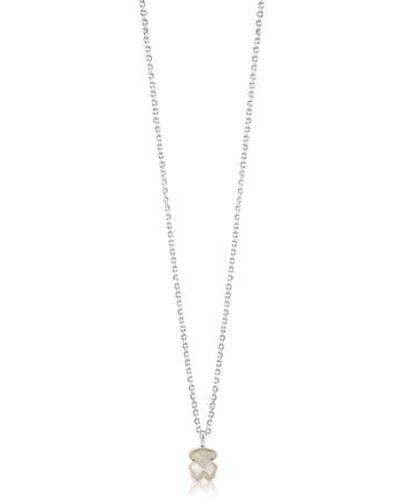 Tous Silver And Faceted Mother-of-pearl Color Necklace. 45cm. - Metallic