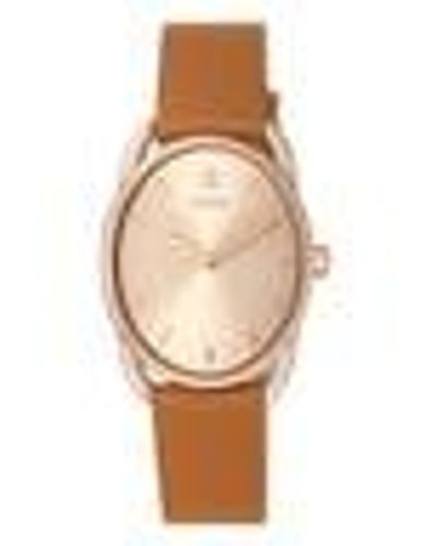 Tous Steel Dai Watch With Beige Leather Kaos Strap - Natural