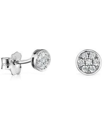 Tous White Gold With Diamonds Alecia Earrings - Multicolor