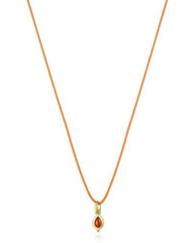 Tous Magic Nature Necklace With Carnelian And Orange Cord - Metallic