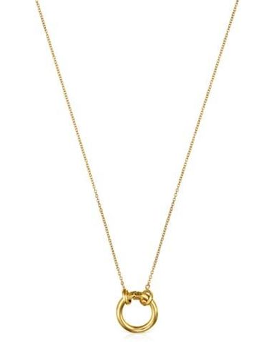 Tous Hold Small Necklace In Silver Vermeil - Metallic