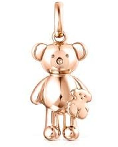 Tous Rose Silver Vermeil Teddy Bear Bear Pendant - Metallic