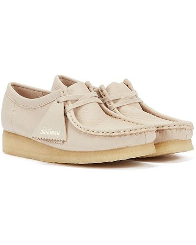 Clarks Wallabee Women's Leather Shoes - White