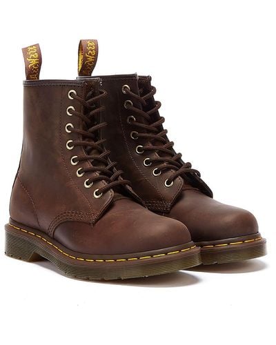 Dr. Martens 1460 Crazy Horse Gaucho Leather Ankle Boots - Brown