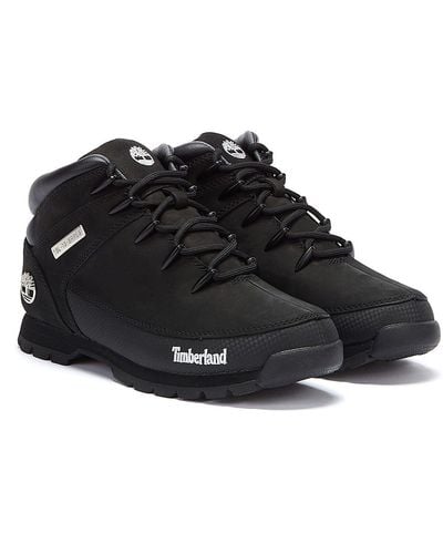 Timberland Euro Sprint Mid Hiker Leather Boots - Black