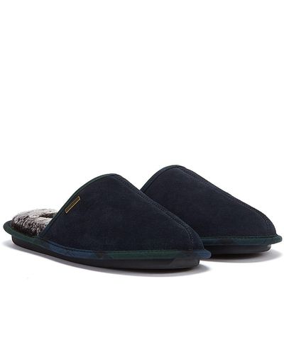 Barbour Young Suede Slippers - Blue