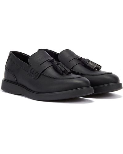 Hudson Jeans Cato Loafer Crazy Leather Loafers - Black