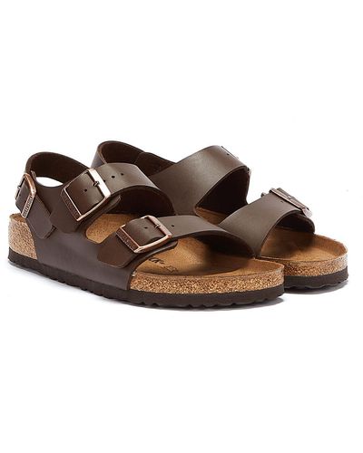 Birkenstock Milano Birko Flor Dunkelbraune Sandalen