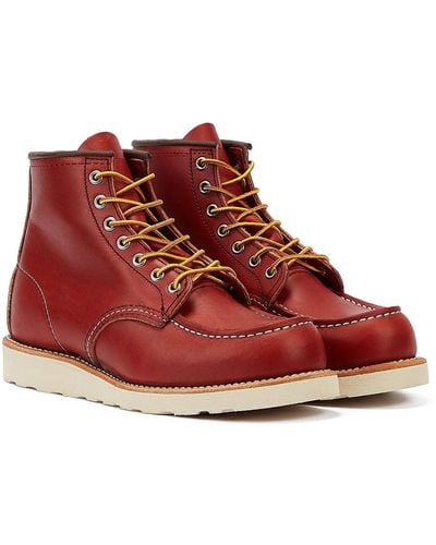 Red Wing Wing Shoes Heritage Work 6 Inch Moc Toe Oro Russet Men's Boots - Red