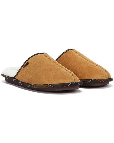 Barbour Young Suede Sand Slippers - Brown