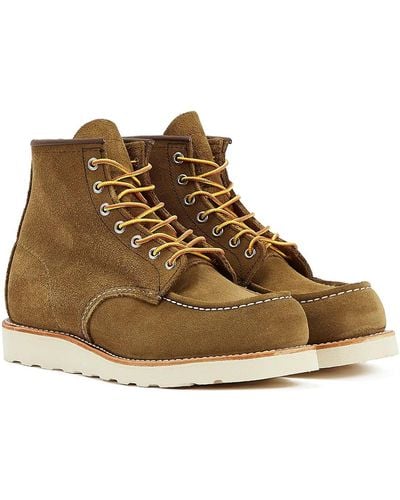 Red Wing Heritage Work 6inch Moc Toe Men's Olive Mohave Boots - Brown