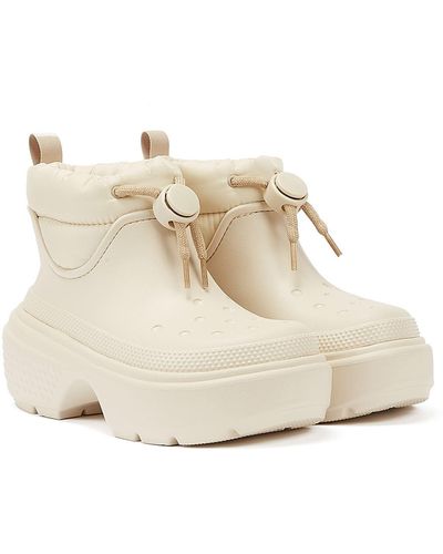 Crocs™ Stomp Puff Boot Stucco Women's Off Boots - White