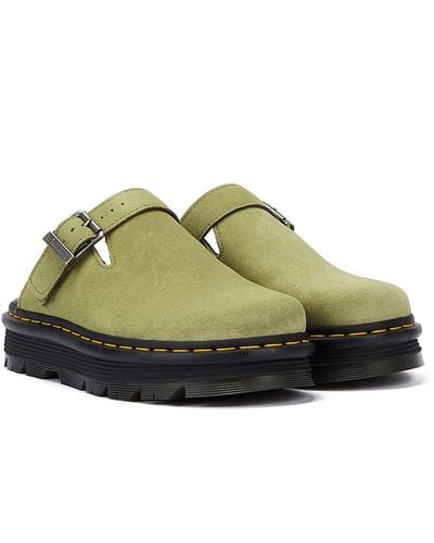 Dr. Martens Zebzag Mule Aus Veloursleder - Grün