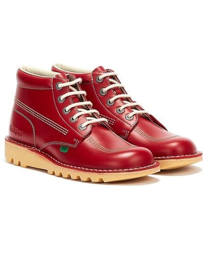 Kickers Kick stiefel aus Leder - Rot