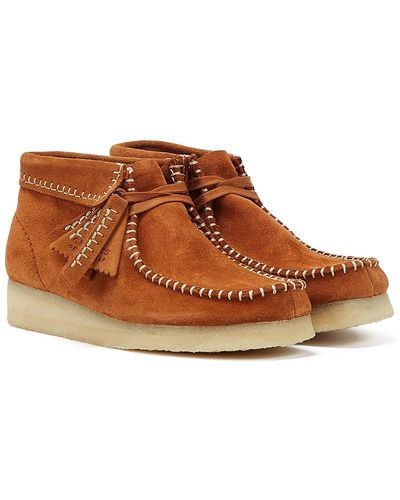 Clarks Wallabee Stitch Ginger Suede Women's Boots - Brown