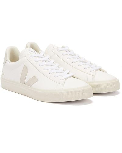 Veja White Campo Leather Low Top Trainers