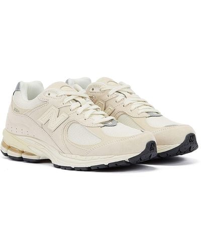 New Balance M2002 Calm Taupe Suede Sneakers - White