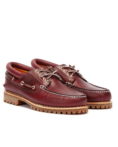 Timberland Authentic boat full grain chaussures bordeaux - Rouge