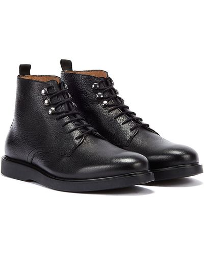 Hudson Jeans Battle Lace Leather Men's Boots - Black