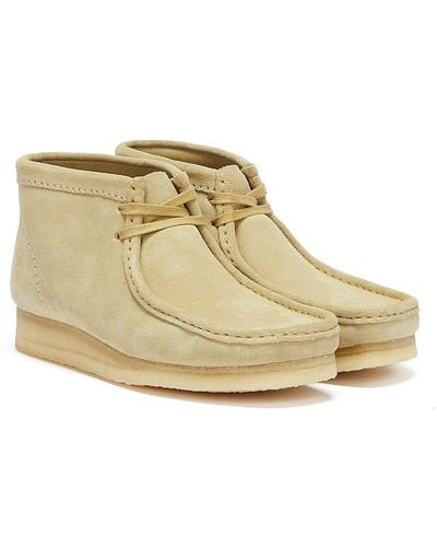 Clarks Wallabee Suede Boots - Natural
