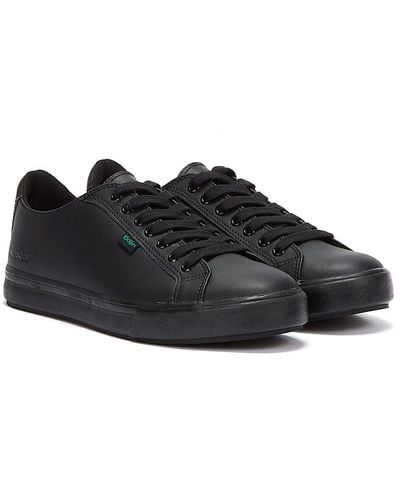 Kickers Baskets Tovni Lacer en cuir - Noir