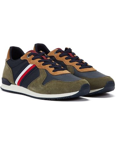 Tommy Hilfiger Iconic runner mix baskets armée - Bleu