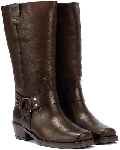 Bronx Trig-ger Harness Waxy Leather Women's Boots - Brown