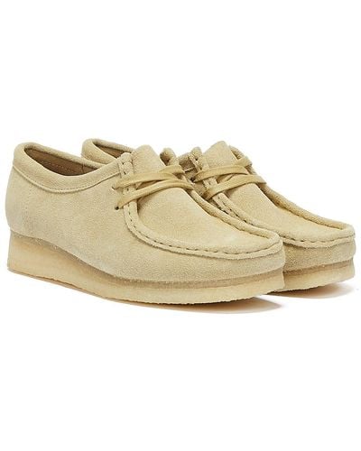 Clarks Wallabee Women's Suede Shoes - White