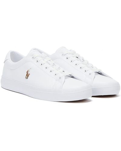 Ralph Lauren Longwood Leather Trainers - White