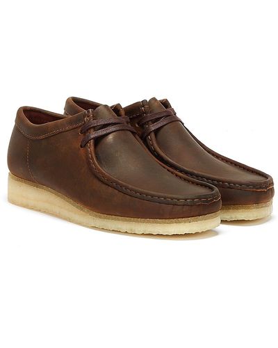 Clarks Wallabee Beeswax Chaussures À Lacets - Marron