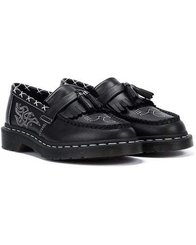 Dr. Martens Adrian Loafer Gothic Wanama Leather Comfort Shoes - Black