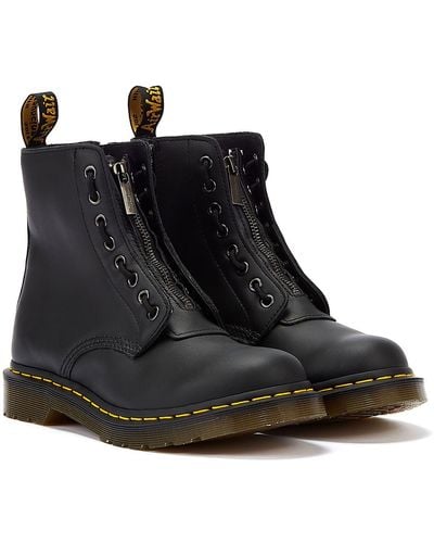 Dr. Martens 1460 Pascal Front Zip Black Boots - Schwarz